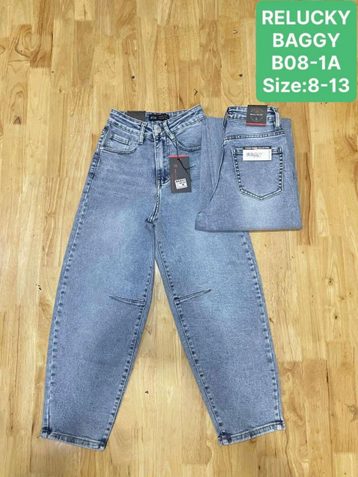 0008-1# синие детские джинсы relucky (стрейч-коттон, 6 ед, размеры детские: 8-13) выдача на следующий день - фото 2