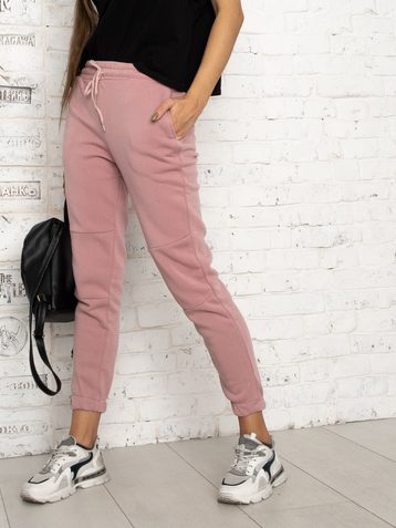 розовые женские спортивные штаны (на флисе, 5 ед.размеры:M. L. XL. 2XL. 3XL) - фото 2