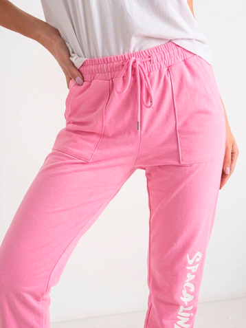 розовые женские спортивные брюки (X&D, двунитка, 5 ед. размеры: S. S. L. L. 2XL) - фото 2