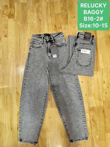 0016-2# серые детские джинсы relucky (стрейч-коттон, 6 ед, размеры детские: 10-15) выдача на следующий день - фото 2