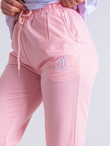 розовые женские спортивные брюки (X&D, двунитка, 5 ед. размеры: S. S. M. L. 2XL) - фото 6