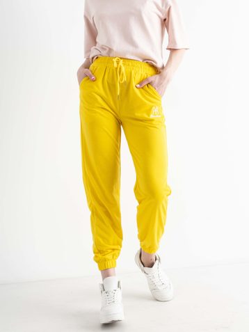 жёлтые женские спортивные брюки (X&D, двунитка, 5 ед. размеры: S. M. L. XL. 2XL) - фото 3