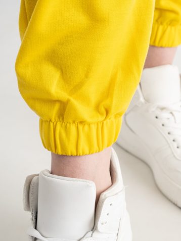 жёлтые женские спортивные брюки (X&D, двунитка, 5 ед. размеры: S. M. L. XL. 2XL) - фото 7