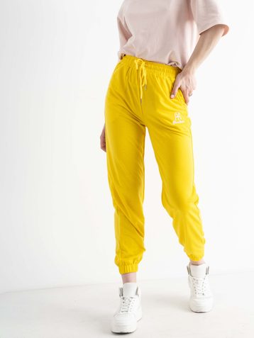 жёлтые женские спортивные брюки (X&D, двунитка, 5 ед. размеры: S. M. L. XL. 2XL) - фото 2