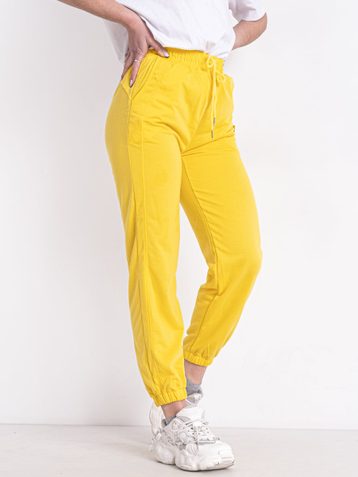 0020-8 жёлтые женские спортивные брюки (двунитка, 6 ед. размеры : S. M. L. XL. 2XL. 3XL) - фото 2