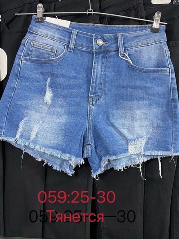 голубые женские джинсовые шорты (New Jeans, стрейч, 6 ед, размеры норма: 25-30) выдача на следующий день - фото 2