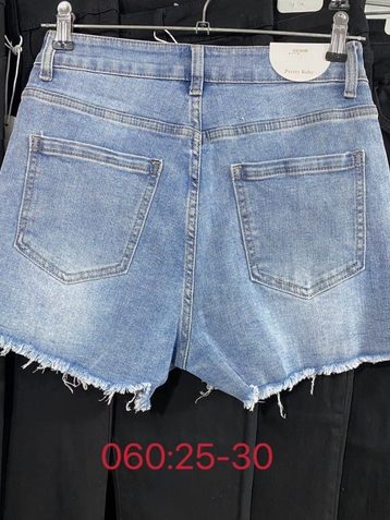 голубые женские джинсовые шорты (New Jeans, стрейч, 6 ед, размеры норма: 25-30) выдача на следующий день - фото 3