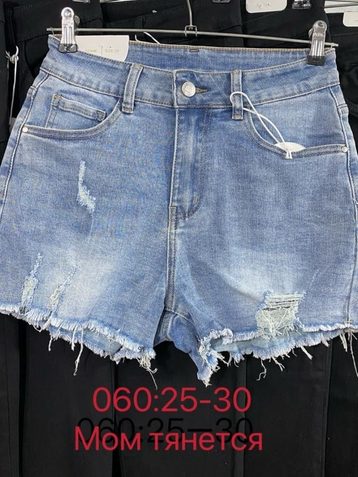 голубые женские джинсовые шорты (New Jeans, стрейч, 6 ед, размеры норма: 25-30) выдача на следующий день - фото 2