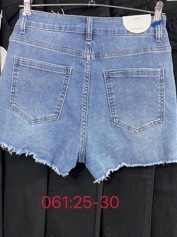 голубые женские джинсовые шорты (New Jeans, стрейч, 6 ед, размеры норма: 25-30) выдача на следующий день - фото 3