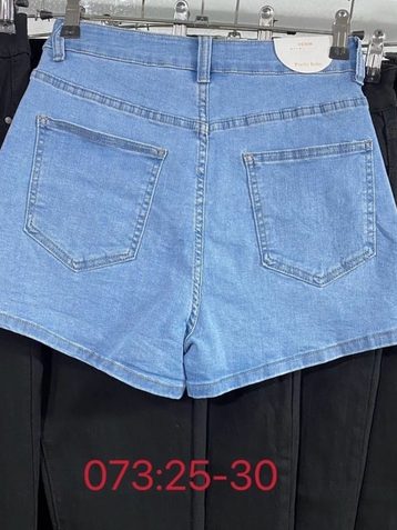 голубые женские шорты-юбка (New Jeans, стрейч, 6 ед, размеры норма: 25-30) выдача на следующий день - фото 3