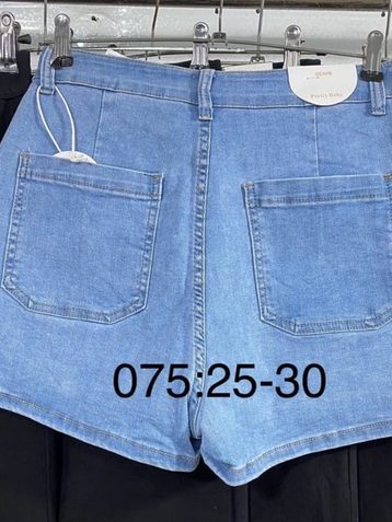 голубые женские шорты-юбка (New Jeans, стрейч, 6 ед, размеры норма: 25-30) выдача на следующий день - фото 3