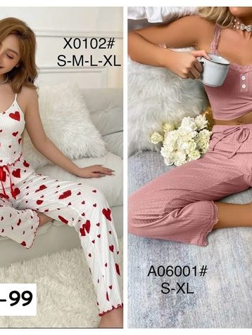 выбор цвета женская пижама (рубчик, 5 ед, размеры норма: S-XL) выдача на следующий день - фото 2