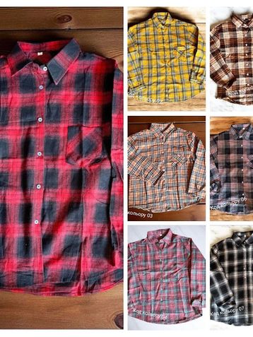выбор цвета женская рубашка (тонкая байка, 4 ед, размеры норма: m. l. xl. xxl) выдача на следующий день - фото 3