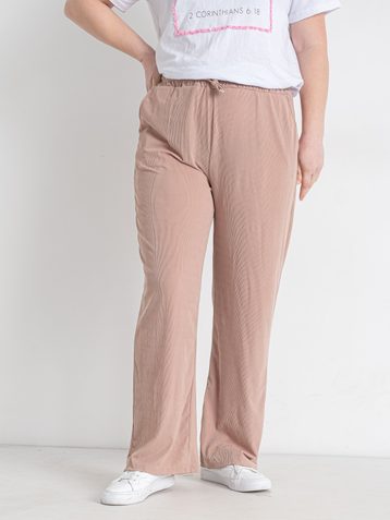 бежевые женские брюки клеш (рубчик, 4 ед. размеры на бирках: 5XL. 6XL. 7XL. 8XL, соответствует 2XL. 3XL. 4XL. 5XL) - фото 3