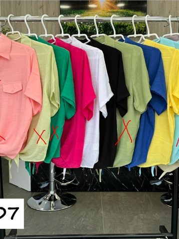 выбор цвета женская рубашка (лен, 4 ед, размеры батал: XL-4XL) выдача на следующий день - фото 2
