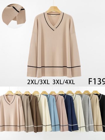 микс цветов женский свитер (10 ед, размеры батал: 2XL-4XL) выдача на следующий день - фото 2