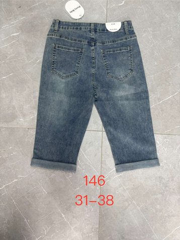 синие женские джинсовые шорты (New Jeans, стрейч, 6 ед, размеры батал: 31-38) выдача на следующий день - фото 3