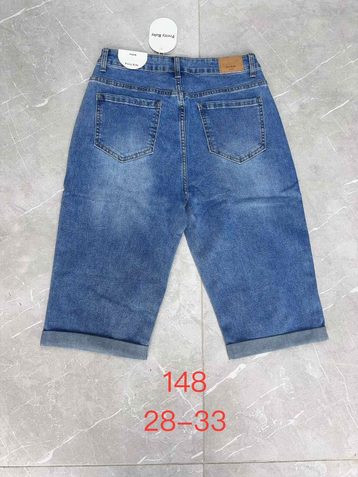 синие женские джинсовые шорты (New Jeans, стрейч, 6 ед, размеры полубатал: 28-33) выдача на следующий день - фото 3
