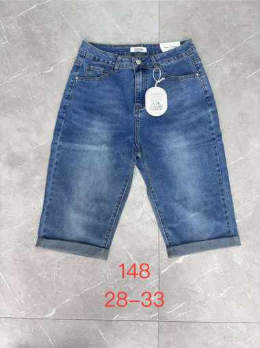 синие женские джинсовые шорты (New Jeans, стрейч, 6 ед, размеры полубатал: 28-33) выдача на следующий день