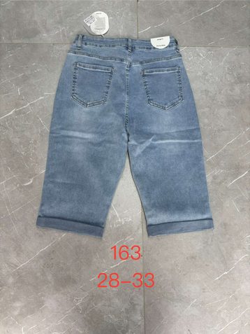 голубые женские джинсовые шорты (New Jeans, стрейч, 6 ед, размеры полубатал: 28-33) выдача на следующий день - фото 3