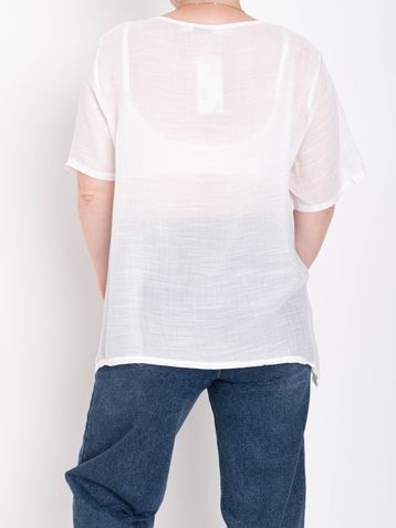 белая женская футболка (коттон 65%, полиэстер 35%, 8 ед. размеры батал: XL-4XL, повторяются) выдача на следующий день - фото 3