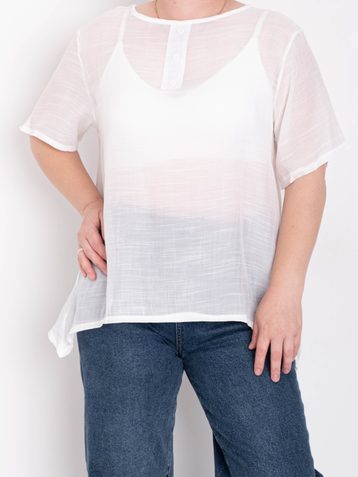 белая женская футболка (коттон 65%, полиэстер 35%, 8 ед. размеры батал: XL-4XL, повторяются) выдача на следующий день - фото 2