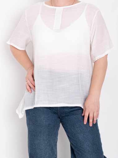 белая женская футболка (коттон 65%, полиэстер 35%, 8 ед. размеры батал: XL-4XL, повторяются) выдача на следующий день
