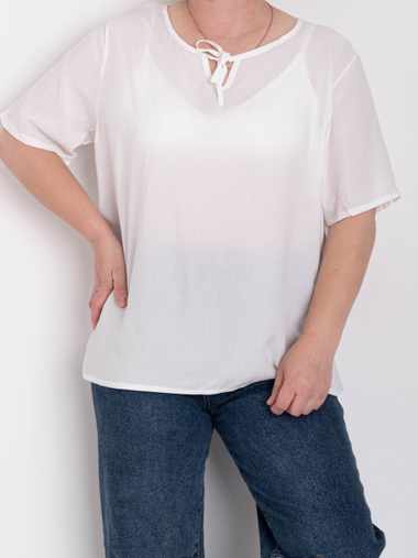 белая женская футболка (коттон 65%, полиэстер 35%, 8 ед. размеры батал: XL-4XL, повторяются) выдача на следующий день