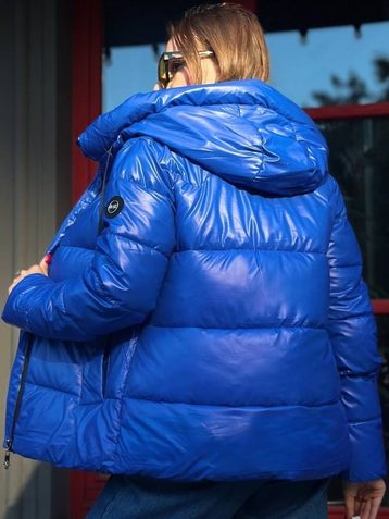 0213-2 * синяя женская куртка, еврозима (4 ед, размеры норма: M-L-XL-2XL) выдача на следующий день - фото 3