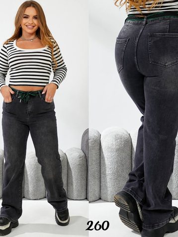 серые женские джинсы (Liana, стрейч коттон, 6 ед, размеры батал: 31-38) выдача на следующий день - фото 2