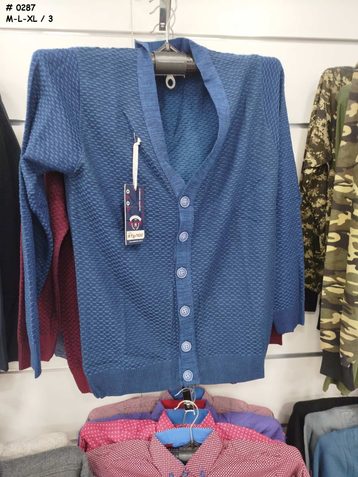 синий мужской свитер (3 ед, размеры полубатал: M. L. XL) выдача на следующий день - фото 2