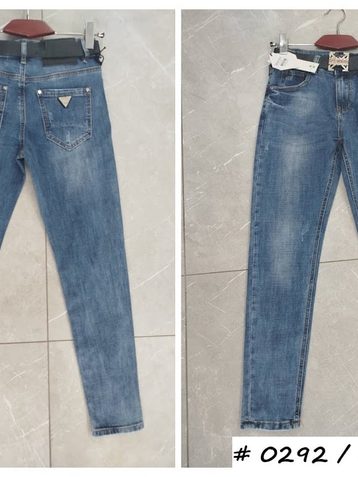 0292 # синие женские джинсы (стрейч коттон, 6 ед, размеры норма: 25-30) выдача на следующий день - фото 2