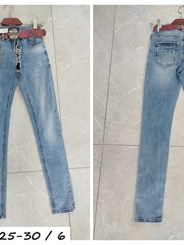 0295 # голубые женские джинсы (стрейч коттон, 6 ед, размеры норма: 25-30) выдача на следующий день - фото 2