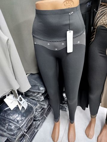 черные женские лосины (12 ед, размеры норма: S-XL) выдача на следующий день - фото 2