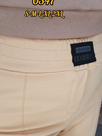 бежевые женские штаны (стрейч-креп, 5 ед. размеры норма: S. M. L. XL. 2XL) выдача на следующий день - фото 3