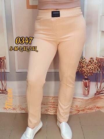 бежевые женские штаны (стрейч-креп, 5 ед. размеры норма: S. M. L. XL. 2XL) выдача на следующий день - фото 2
