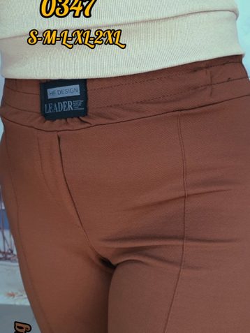 коричневые женские штаны (стрейч-креп, 5 ед. размеры норма: S. M. L. XL. 2XL) выдача на следующий день - фото 3