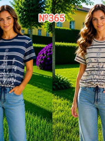0365 # выбор цвета женская футболка (трикотаж, 4 ед, размеры батал: 2XL-5XL) выдача на следующий день - фото 2