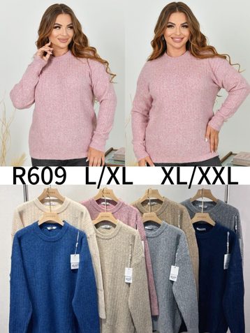 микс цветов женский свитер (5 ед, размеры полубатал: L-2XL) - фото 2