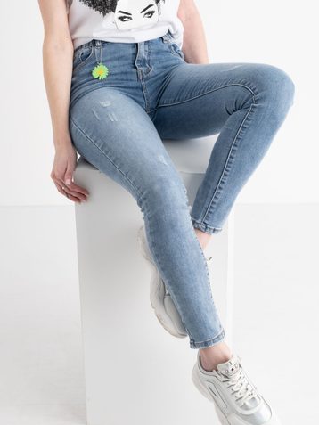 голубые женские джинсы (New Jeans, стрейчевые, 4ед. размеры норма: 27. 27. 28, 28) - фото 2