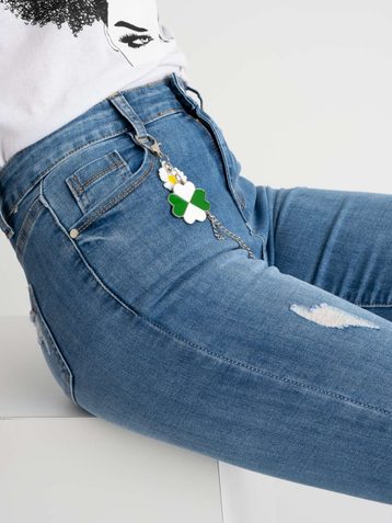 голубые женские джинсы (New Jeans, стрейчевые, 6ед. размеры норма: 25, 25, 28, 28, 29, 29) - фото 3