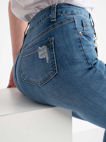 голубые женские джинсы (New Jeans, стрейчевые, 6ед. размеры норма: 25, 25, 28, 28, 29, 29) - фото 6
