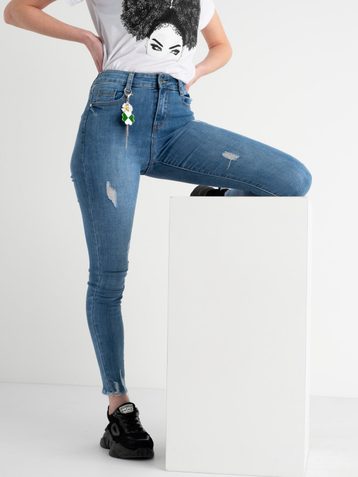0647 / голубые женские джинсы (New Jeans, стрейчевые,6 ед. размеры норма: 25.26.27.28.29.30) - фото 3