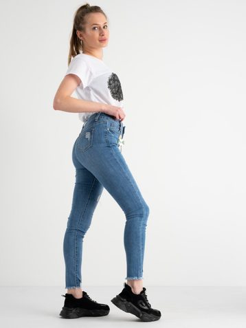 0647 / голубые женские джинсы (New Jeans, стрейчевые,6 ед. размеры норма: 25.26.27.28.29.30) - фото 8