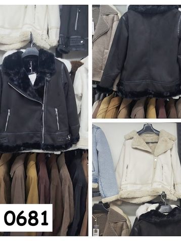 0681* выбор цвета женская дубленка, oversize, экомех (6 ед, размеры норма: S-L) выдача на следующий день - фото 2