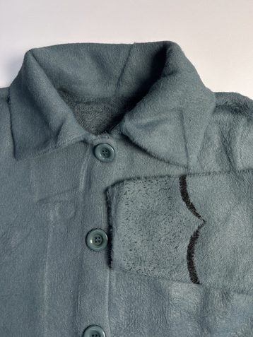 зеленый женский кардиган (шерсть альпаки, на поговицах, 1 ед. универсальный размер батал: 56-60) - фото 4