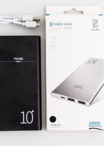 10000 Чорний павербанк металічний на 10000 мАч с 2-мя портами USB (1 од.) - фото 4