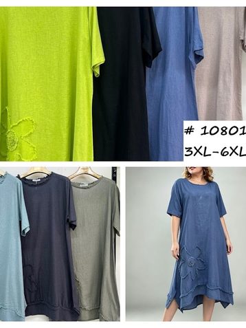 выбор цвета женское платье (лен, 4 ед, размеры батал: 3XL-6XL) выдача на следующий день - фото 2