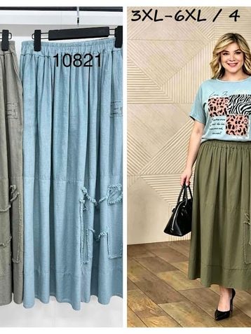 выбор цвета женская юбка (лен, 4 ед, размеры батал: 3XL-6XL) выдача на следующий день - фото 2