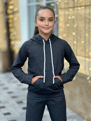 11800-6 серый подростковый спортивный костюм (SARA, на 8-14 лет, двунитка на флисе, 4 ед. размеры подросток: 8. 10. 12. 14) - фото 2